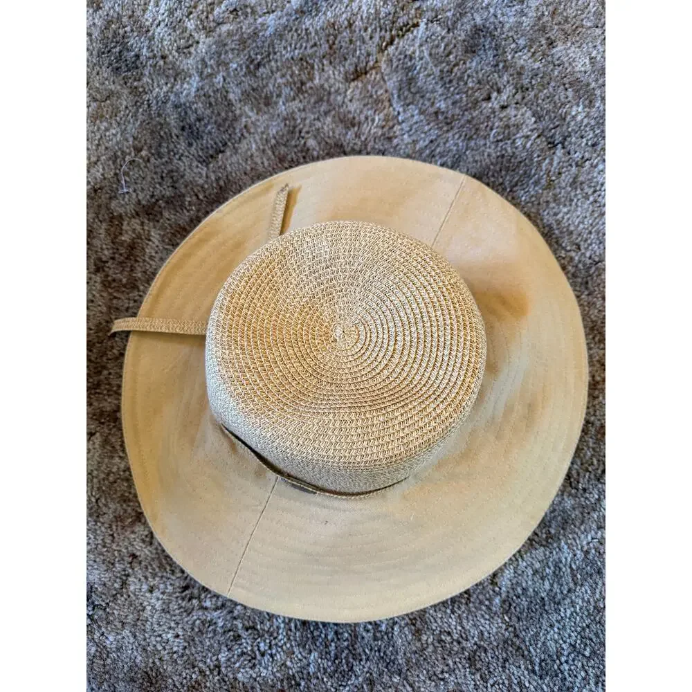 Scala Collezione Packable Mixed Media Sun Hat Paper Straw Crown Cotton Wide Brim